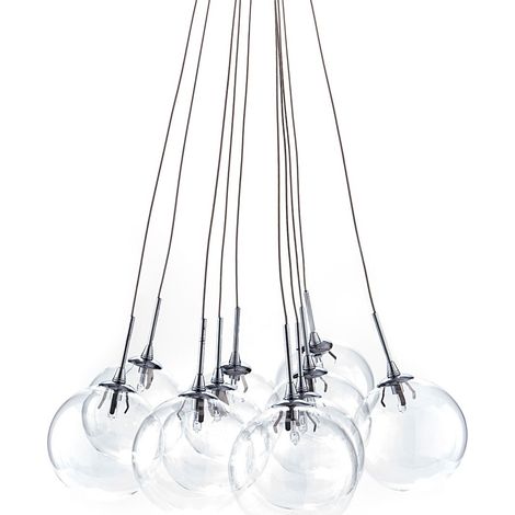 Lampadario a sfere in vetro trasparente cm. Ø.45 x H.80 (1/5)
