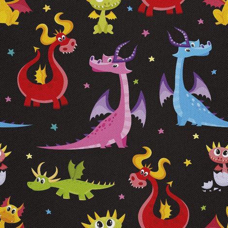 Telas decorativas para exteriores Oxford - motivo de dragones de cuento de hadas (1/5)