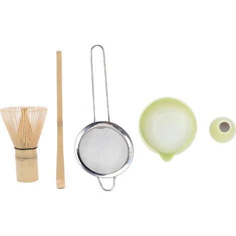 Kit à Matcha en Céramique Motif Feuille d'Érable Bol 580ml Fouet Bambou Cuillère Tamis Ensemble Complet Traditionnel Japonais (1/5)