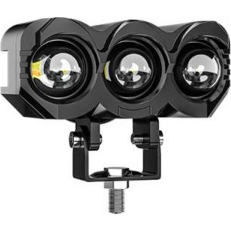 2 Stück Motorrad-LED-Scheinwerfer, weiß-gelb, Doppellicht, Aluminium, IP68 wasserdicht, DC 9–80 V, 1200 lm, Eulenform