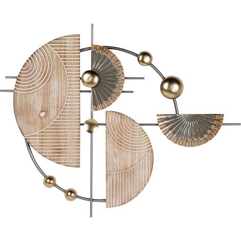 Goldbraunes Metall-Wandornament 84X5X67 cm (1/5)