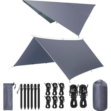 VOSOIR Tarp 3x3M Wasserdicht Ultraleicht Camping Zeltplane Anti-UV Sonnen Schutz (1/5)