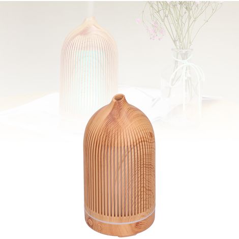 Humidificador de mesa USB con difusor de aromas y luz nocturna  200 ml, diseño ligero con aspecto de madera  Bajo nivel de ruido (≤ 35 dB) e iluminación LED de 7 colores (1/5)