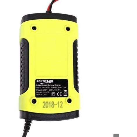 Chargeur batterie voiture - Intelligent 12V 6A Afficheur LCD - Automobile - Jaune (1/4)