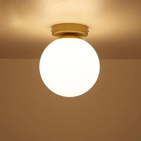 Moderne Deckenleuchte, kugelförmige Pendelleuchte aus Eisen und Glas, Innenbeleuchtung, E27-Glühbirne, Deckenleuchte für Wohnzimmer, Schlafzimmer (groß)