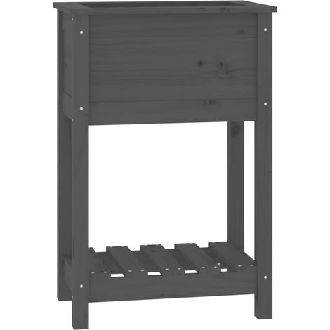 Maison Exclusive - Fioriera con Mensola Grigia 54x34,5x81cm Legno Massello di Pino