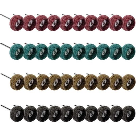 Lot de 40 roues de polissage abrasives pour outil rotatif Dremel, meuleuse d'établi à bois, grain 80/150/240/300 (1/5)