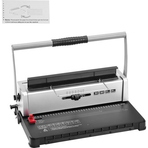 Manuelle Spiralbindemaschine mit 34 Löchern, 120 Blatt, verstellbarem Rand für A4, A5 und Letter (1/5)