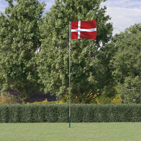 vidaXL Mástil y bandera de Dinamarca aluminio 5,5 m (1/5)