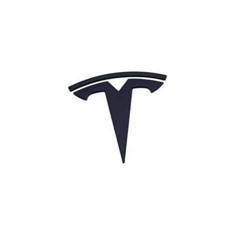 Autocollant avant tendance avec logo T en métal surélevé, noir mat, avec adhésif 3M, pour Tesla Model 3, Model Y, Highland Juniper (logo T uniquement)-Crezuo