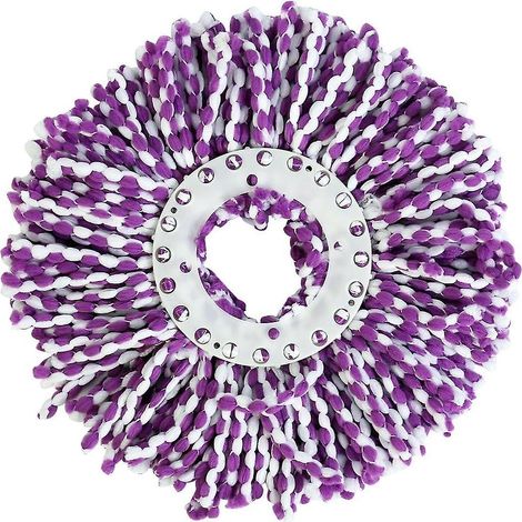 Lot de 2 têtes de balai rondes en microfibre de rechange pour rotation universelle à 360°, ultra-absorbantes pour parquets - Compatibles avec le nettoyage à sec (1/5)