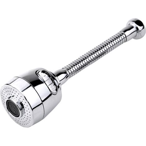 Aérateur de robinet pivotant à 360° (long) pour robinet de cuisine, 2 modes de douche réglables, avec filtre et pulvérisateur pour cuisine et salle de bain. (1/5)