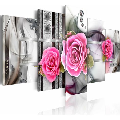 Tableau fantaisie et roses - 200 x 100 cm (1/4)