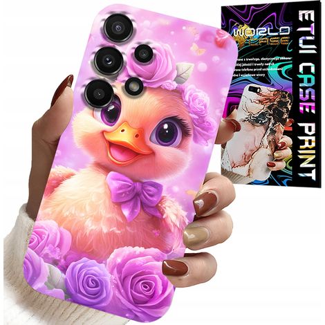 Custodia per Samsung Galaxy A32 5G - simpatica paperella su sfondo rosa (1/5)
