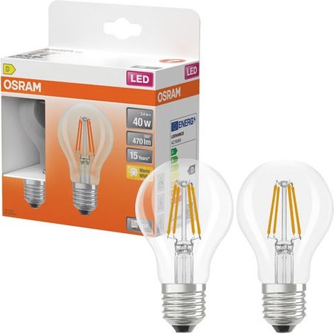 Ampoule Led E27 Standard économie D'énergie, Lumière Chaude, Pack Duo - Ledvance  Gp