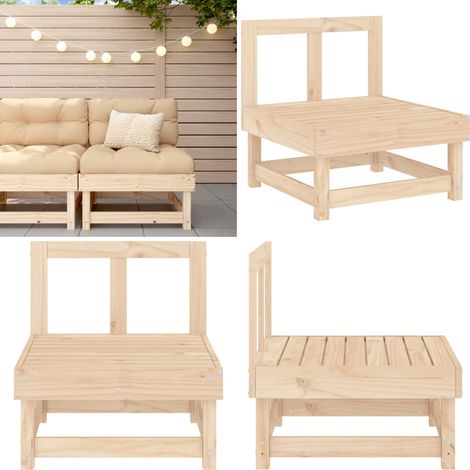 Garten-Mittelsofa Massivholz Kiefer - Gartensofa - Kiefernholzmöbel - Gartenlounge - Terrassenmöbeln - Balkonmöbel - Home & Living