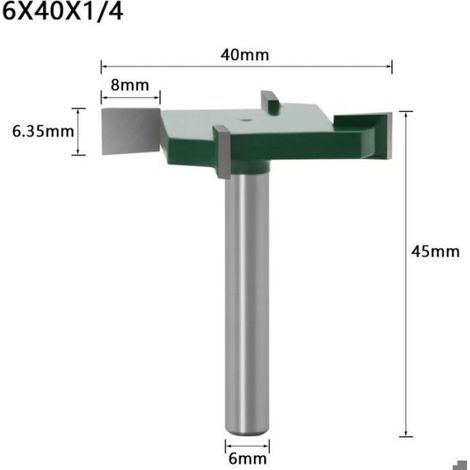 Fraise À Rainurer T - 6 mm - 4 Arêtes - Carbure De Tungstène - Pour Bois - Lot De 4 (1/5)