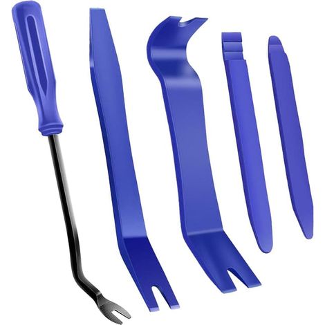 Kit d'outils de démontage de moulures (lot de 5), kit d'outils en plastique anti-rayures, kit d'outils pour moulures de voiture, kit d'outils pour portières et fenêtres de voiture (1/5)