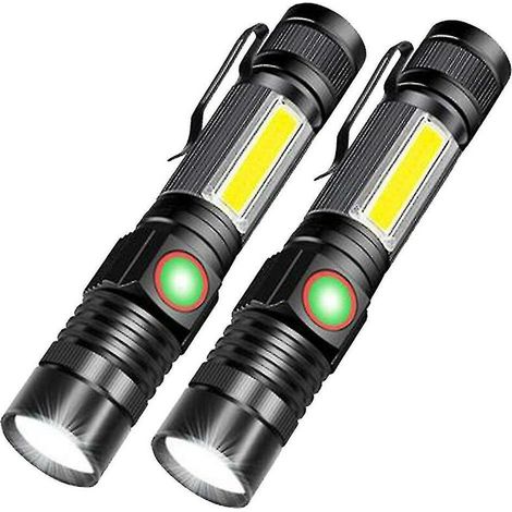 Torcia a LED ricaricabile CREA, torcia USB (con 2 confezioni di batterie 18650) (1/5)