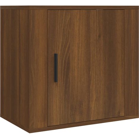 Comodino sospeso con vano con anta 50 x 30 x 47 cm MDF marrone DEC034275