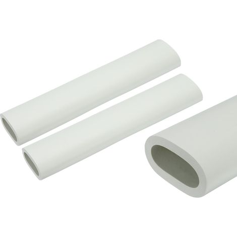 2pcs Tubes d'Isolation de Tuyaux 25cm/10", Isolant Tuyau Caoutchouc en Mousse, Conduits Isolants ID 32mm OD 44mm pour Support Poignée Chauffage Tube Climatisation, Blanc (1/5)