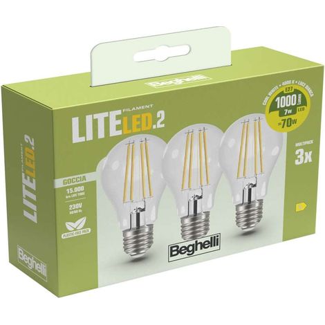 LAMPADA A LED A FILAMENTO MOD. 'GOCCIA' BEGHELLI 7W - E27 -