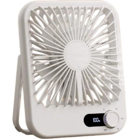 Ventilateur de bureau ultra silencieux à 100 vitesses pour dormir, ventilateur portable rechargeable de 17,3 cm avec affichage LED, tête orientable à 180° et base trépied  Mini ventilateur alimenté p