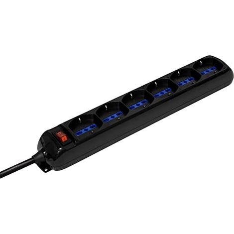 MULTIPRESA CIABATTA 6 PRESE BIPASSO + SCHUKO CON INTERRUTTORE (26315) (1/4)