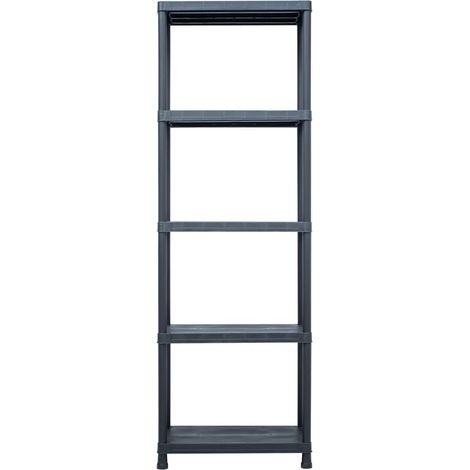 vidaXL Lagerregal Schwarz 125 kg 60x30x180 cm Kunststoff