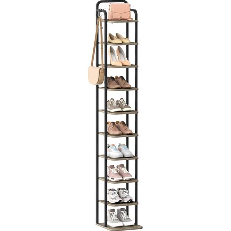 Étagère à Chaussures à 10 Niveaux, pour Petits Espaces,Réglable (1/5)