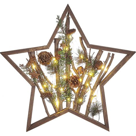Weihnachtsdekoration LED DOKKA Stern 46 cm Braun
