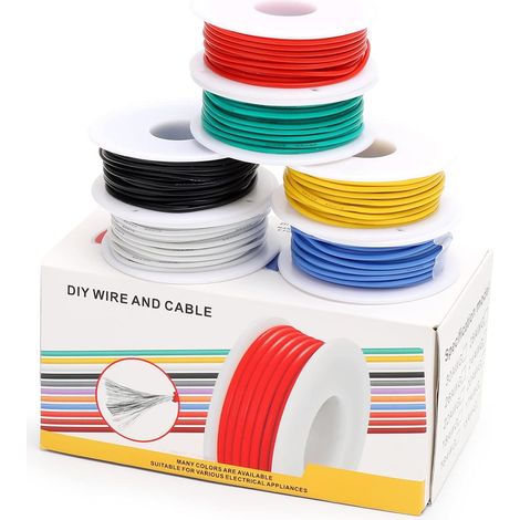 Fil Electrique Silicone 18AWG, 0.75mm² Kit 6 Couleurs 4m (1/5)