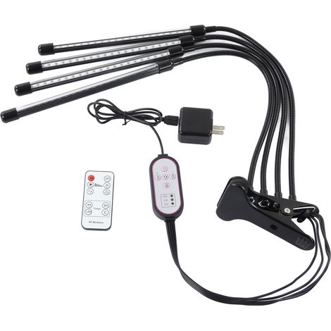 Lampe de culture pour plantes d'intérieur 80 LED ultra lumineuse avec pince, col flexible et programmateur 100‑240V prise US (1/5)