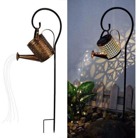 Arrosoir solaire décoratif LED 82 cm en forme de cascade, lampe de jardin d'extérieur, guirlande lumineuse féérique