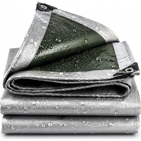 Bâche de protection 3 x 3 m 180 g/m² - Bâche de protection en polyéthylène imperméable avec œillets et protection UV - Tissu de camion indéchirable pour meubles de jardin, bois, trampoline et voiture (1/5)