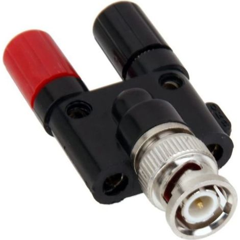 Fiche BNC 4Mm Fiche Banane SéParateur Connecteur BNC Fiche Mâle à 2 X 4Mm Banane Jack Adaptateur de Prise noir rouge (1/5)