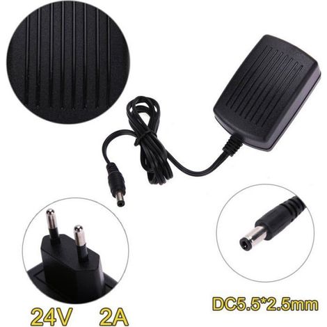 Adaptateur Secteur 24V 2A - 1 Pièce - Conversion AC Vers DC - Protections Intégrées - Pour Éclairage Et Audio - Prise CASSETTE VHS (1/5)