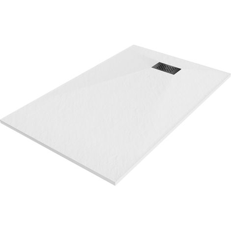 Mexen Hugo Rechteckige Duschwanne SMC 140 x 80 cm, weiß, schwarze Abdeckung - 42108014-B (1/5)