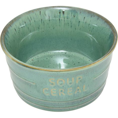 Ciotola inscription soup cereal blu smeraldo 50cl - Atmosphera créateur d'intérieur