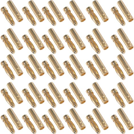 30 paires de connecteurs de batterie plaqués or pour batteries lithium, appareils et moteurs électriques RC (1/5)