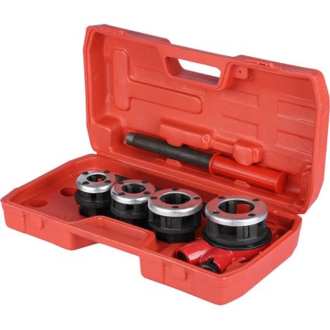 Kit de filetage manuel pour plomberie avec 4 filières (1/2", 3/4", 1", 1-1/4") (1/5)