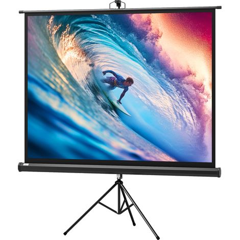Schermo di proiezione con treppiede per cinema e presentazioni 171 x 131 cm altezza regolabile 203 cm moderno in plastica bianca 210000005