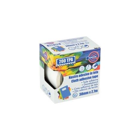 NASTRO ADESIVO TELATO 200 TPA EUROCEL - BIANCO MM 38 ML 2,7- 4 pezzi
