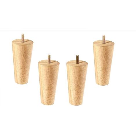 Set of 4 wooden furniture legs, 12cm sofa legs, mid-century style sofa legs for sofas, beds, armchairs, cabinets (1/5)