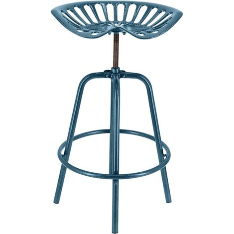 Chaise style tracteur D 50 x H 70 cm - Fonte - Bleu - Livraison gratuite (1/3)