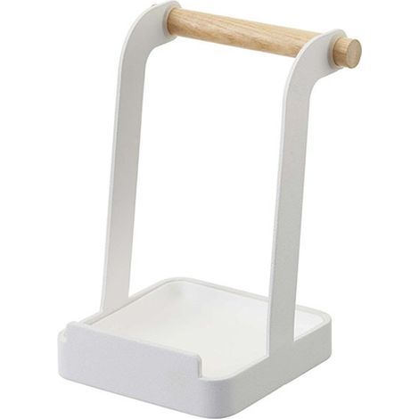 AIDUCHO Soporte multifuncional para tapas y cucharas, soporte para cucharas y cucharones, soporte para utensilios de cocina, soporte para tablas de cortar, reposacucharas, blanco (1/5)