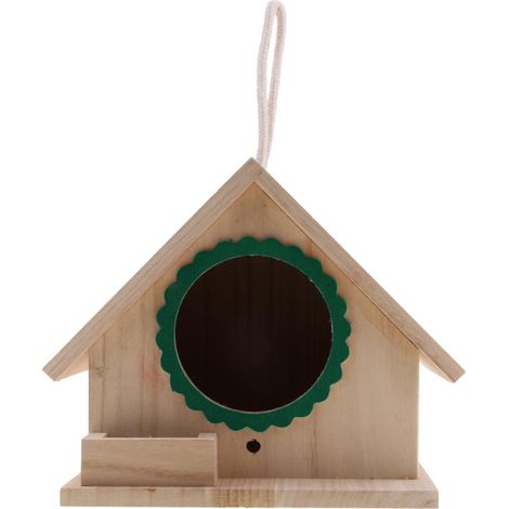 Nichoir à Oiseaux En Bois, Nichoir Suspendu, Décoration De Jardin Et De Cour, Vert (1/5)