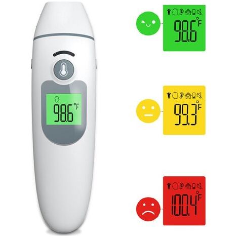 BUNTHAUS Thermometre Frontal Adulte, Thermometre sans Contact, Thermomètre Médical Frontal et Auriculaire pour Bébés, Enfants, Adultes et Objects, Alarme de Fièvre, Écran LCD et Fonction de Mémorisati (1/4)