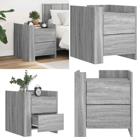 Nachttisch Grau Sonoma 45x50x50 cm Holzwerkstoff - Nachttisch - Beistelltisch - Wohnzimmerschreibtisch - Grau Sonoma - Holzwerkstoff - Home & Living (1/5)