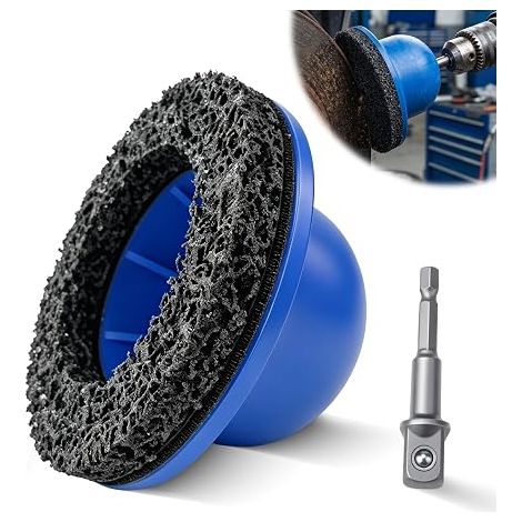 Ponceuse de moyeu de roue 150 mm, nettoyeur de moyeu de roue de voiture avec adaptateur 1/4", moyeu de roue, disques de frein, gobelet abrasif perceuse (1/5)
